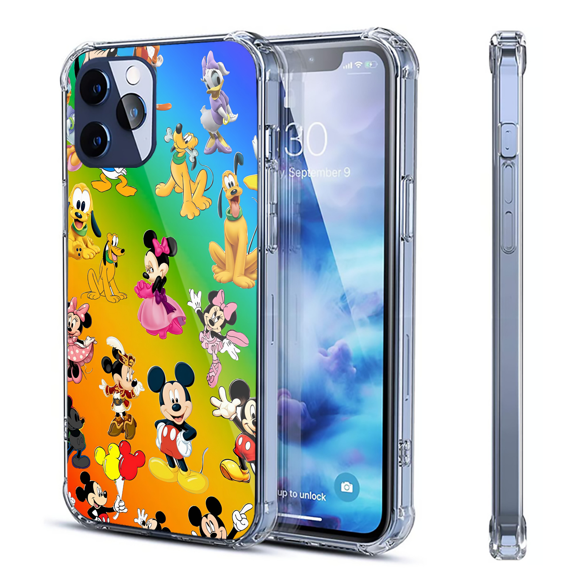 （画像用） ミッキーマウス Mickey Mouse 【iPhone 12シリーズ対応】透明スマホケース（クリアソフトケース）
